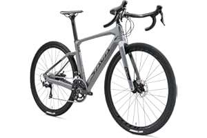 SAVADECK R11 Bicicleta Carbono Gravel de Carretera, 700CX40C con Shimano Sora R3000 Velocidad, Freno de Disco mecánico Bicicleta
