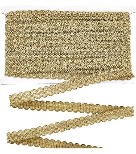 Nastro Decorativo Fiori Verga D'oro, 20 Iarde (18,29 M) X 1/2 Pollice, In Poliestere Glitter - Per Cucito, Artigianato, Decorazioni