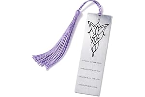 MELIX HOME El Señor de los Anillos Mercancía Marcapáginas LORT Regalos para Novio Novia Evenstar Acero inoxidable Marcapáginas con borla para los amantes de los libros Hobbits Mercancía Colección Regalo