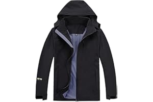 Ynport Crefreak Hombre Chaqueta Impermeable Para lluvia al Aire Libre Impermeable Impermeable Traje de lluvia a Prueba de Viento con Capucha Desmontable y Bolsillo con Cremallera