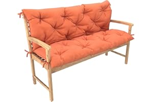 Chilly Pilley Cojín De Banco Relax con Respaldo para Palet, Columpio De Jardín Acolchado, Asiento Hollywood (100x50x50, Naranja)