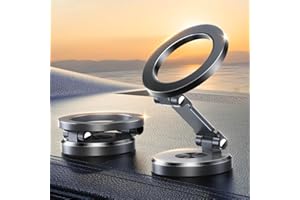 JOYROOM Soporte Móvil Coche para MagSafe, Todo Metal Soporte Magnetico Movil Plegable con 20 X N55 Súper imanes y 360° Rotación, Iman Coche Movil para iPhone 17 16 15 14 13 12 y Funda MagSafe