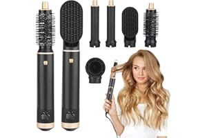 NEULRISCN Airstyler 5 en 1 Brosse Soufflante Sèche Cheveux, 1000W Hair Styler Hair Styler Hot Air Brush Set avec Moteur Haute Vitesse 110000 tr/min, Coiffeur Ions Négatifs Boucleurs avec 2 Fer Friser Air Auto