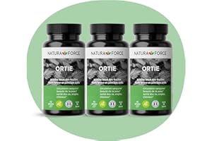 NATURA FORCE Ortie Bio en Gélules - Pur Extrait de Feuilles d’Ortie Piquante Biologique - Riche en Composés Biologiquement Actifs - Fabriquée en France - 3 x 90 gélules végétales