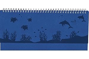 ‎ALPHA EDITION Alpha Edition - Tisch-Querkalender Nature Line Ocean 2025, Notizkalender, 29,7x13,5cm, Kalender mit 112 Seiten, Notizbereich, Jahresübersichten, Ferientermine und internationales Kalendarium