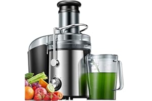 Centrifugadora extractor de zumo, 800 W, centrífuga de frutas y verduras a 2 velocidades, diseño antigoteo, boca ancha de ace