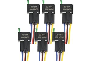 ‎HISPORTS HISports 12V Sicherungsrelais mit 30A ATO/ATC Flachsicherung,6 Stück 5 pin KFZ relais mit 14AWG und 16AWG Hochleistungskabeln Kabelbaumsatz für Auto, Boot, Marine, SUV, Wohnmobil, LKW