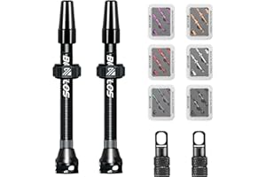 AEYINO Presta Valve Tubeless Stem 44/60/80 mm, Valve Stem Kit with Valve Core Removal Tool for Road Bike/Mountain Bike/MTB, Fit Most Bicycle Rims, Super Light Durable Aluminum Stem Black