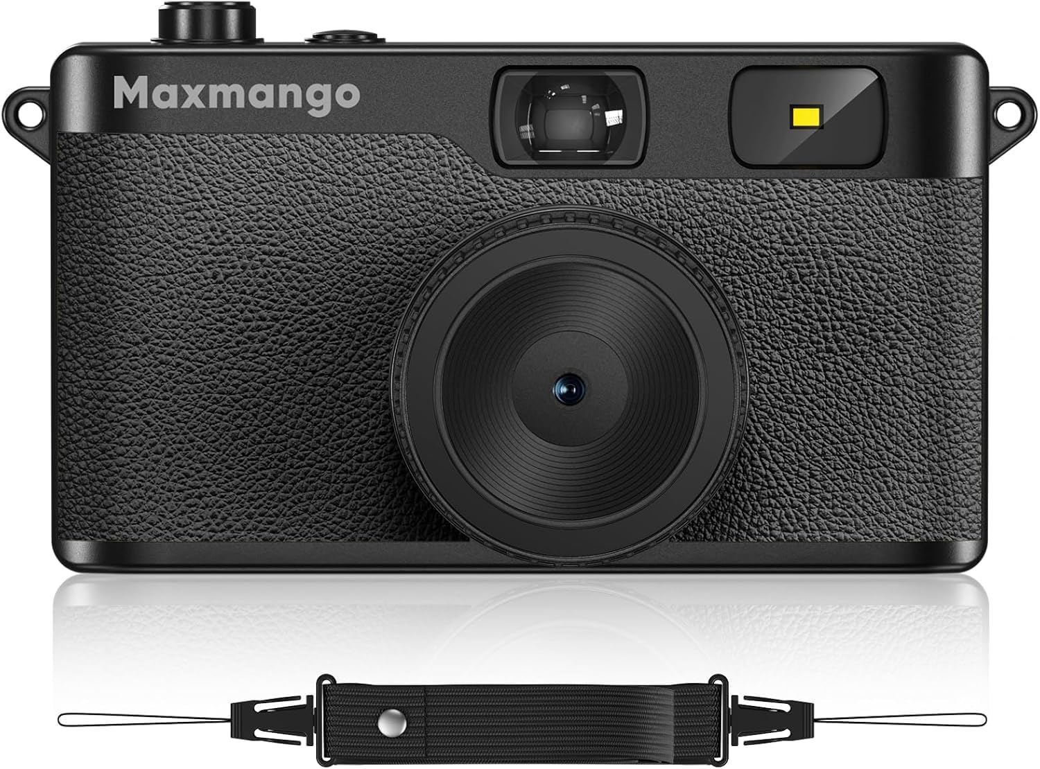 Maxmango D53 Cámara Digital de Estilo Retro sin Pantalla, 12 MP Filtros DIY, Cámara Digital compacta sin Pantalla con Tarjeta SD de 8 GB para 4000 Fotos (Negro)