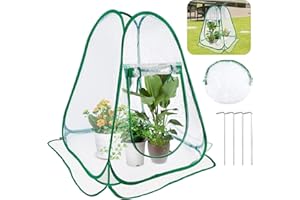HGRGHH Mini Serra Pop-up, 70 x 70 x 80 CM Tenda Di Crescita Delle Piante in PVC Trasparente per Interni Esterni, Piccola Serra per Verdure, Fiori e Funghi