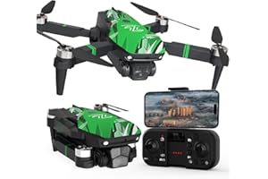 TTROARDS TT19 Drones con Motor sin Escobillas, Dron con Cámara 1080P, Función de Evitación de Obstáculos, Resistencia al Viento de Nivel 3, Cuadricóptero Plegable para Principiantes, Verde