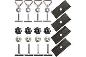 Twowinds Zestaw mocujący do szyna, śruby mocujące, podstawy zabezpieczające, kotwica towarów na szyna, bezpieczne mocowanie bagażu T5 T6 Multivan California Caravelle