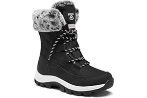 EARLDE Winterstiefel Damen Wasserdicht Winterschuhe Warm Gefüttert Schneestiefel Leicht Stiefel Damen Arbeiten Outdoor Winter Schuhe