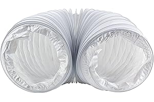 STEINBERG14 Blanco Ø 150mm Manguera PVC Flexible y Extensible Hasta 1m, para de Salida de Aire Acondicionado, Campana Extractora, Secadora