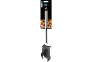 Chef Aid Stainless Steel Serving Spoon, Large spoon ideal for buffet salads or serving large tray bakes fitted with easy store hanging loop, Dishwasher safe, Silver