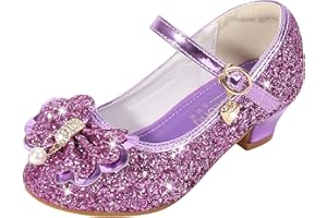 XUEJIANN Mädchen Prinzessin Schuhe High Heel Kleid Schuhe Weichen Sohlen Rutschfeste Festlich Ballerina Schuhe Kinder Abendschuhe Einzelne Schuhe Performance Hochzeitsschuhe Kleid Schuhe