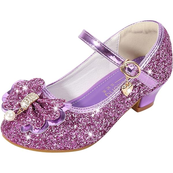 Chaussures à Talons Bas Pour Fille Avec Strass Et Nœuds - Style Princesse, Mariage, Fête - Taille 38, Matériau EVA