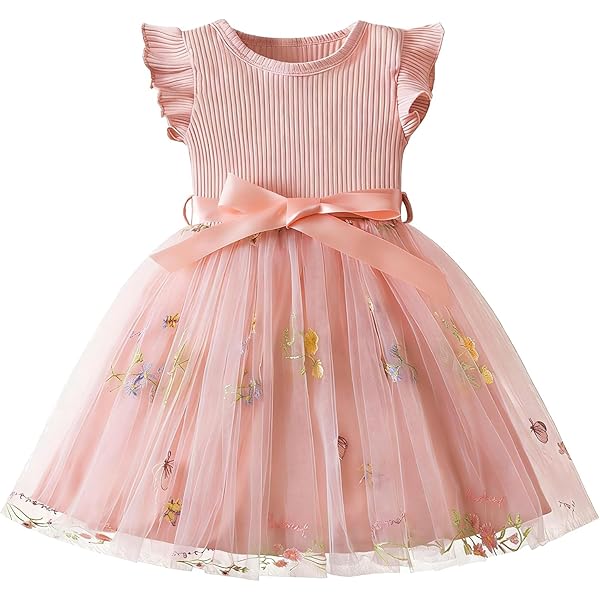 Miipat Meisjesjurk, tule, lange mouwen, kleine kinderen, prinsessenjurk