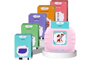 YISAKILU Cartes Flash Parlantes Carte éducatives Français Anglais Mot Ami Jeux Préscolaires pour écouter et Apprendre 224 Mots Jouets éducatifs 112 Feuilles 224 Mots pour Enfants Bebe 1-6 Ans