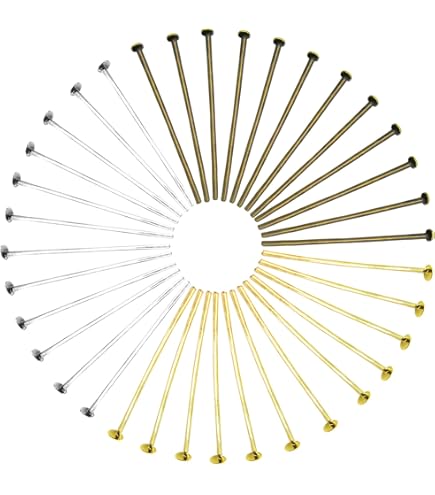 TOAOB 200 stuks Messing Klinknagels Kogelkop Rechte Pennen 18 mm Goud Zilver Kogelkopstift Hoofdspelden voor Oorringen Halskettingen Hangers Sieraden Maken