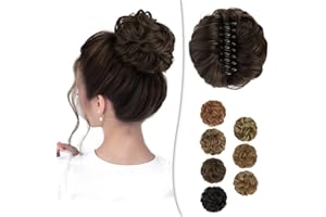 ‎BARSDAR BARSDAR Krallen Clip Messy Bun Haarteil, Clip in Claw Haargummis Lockige Synthetische Haarknoten Haarverlängerung für Damen Pferdeschwanz Hochsteckfrisur Donut Chignon