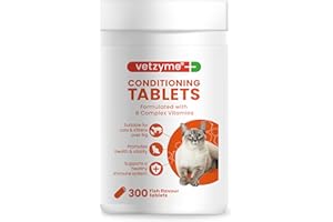 Vetzyme Conditioning Tablets for Cats and Kittens (300 Tablets) - Promotes Health and Vitality, Supporting a Healthy Immune System
