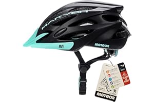 ‎METEOR Kask rowerowy Na Rower Kaski rowerowe mtb Damski Męski Ochronny Szosowy do roweru bmx z daszkiem Szosowe Miejski Helmet Męskie Damskie oraz Czarny Biały Kolor Meteor MARVEN