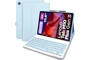 COEZFE Custodia con Tastiera per Lenovo Tab M10 Plus (3rd Gen) 10.6" 2022, Layout Italiano Bluetooth Tastiera per Lenovo M10 Plus (3rd Gen), Custodia Tastiera per Lenovo M10 Plus (TB-125FU/128FU/128XU), Blu