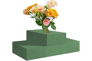 GOCUODE 4er Steckschaum für Blumen 14x8x4cm, Blumensteckschaum Selbst Schneidbar mit Bruchsicher Verpackung, Hohe Saugkraft für Frischblumen Kunstblumen, DIY Hochzeit Floristik Basteln