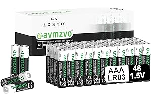 avmzvo Lot de 48 piles alcalines AAA, LR03, 1,5 V, longue durée, puissantes, peuvent être utilisées pour les jouets, les réveils et autres appareils électroniques