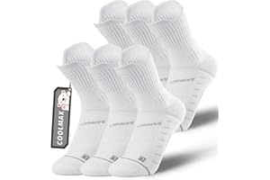 RAHHINT Coolmax Kids Crew Socks, Sports Boys Girls Running Football Socks Compression School Athletic Socks Anti-Blister Moisture Wicking 11-6 Junior (3 Pairs)