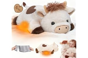 Mewaii Peluche Mucca Riscaldabile e Ponderato da 23 Pollici con Cuscinetto Rimovibile – Peluche Soffice e Caldo per Bambini e Adulti, Idea Regalo Morbida per Tutte le Stagioni