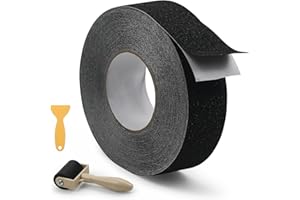 Episkey Nastro antiscivolo per scale 5cm * 20m, nastro antiscivolo per gradini, nastro antiscivolo per esterni, strisce antiscivolo per scale, per scale esterne e interne (Nero)