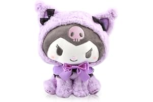 EKKONG Kuromi Peluche, Kuromi Cartoon Plush, Ripiene Bambola Giocattoli di Peluche Carini Carino Cartoon Bambole Bambini Compleanno Giocattoli Regali per Ragazzi Ragazze