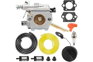 ZAMDOE FS66 WT-45 Carburador para Stihl FS86 FS48 FS52 FS56 FS62 FS81 FS106 Desbrozadora de hilo WT-45-1 WT-45A 4126 120 0610, con junta Bujía Filtro de línea de combustible Tapa de combustible