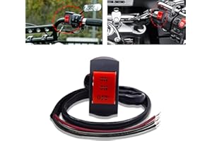 YnGia Motorcycle Handlebar Spotlight, Universal 7/8 inch Driving Foglight ON/ON/OFF 3 Position Handlebar Motorbike Halo Switch Handlebar Mount Switch