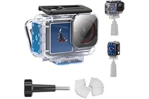 REYGEAK Carcasa Impermeable para Osmo Action 5 Pro/Action4/3, 40 m, Funda Protectora de Buceo para dji Osmo Action 4/3 Action 5/4/3, Soporte magnético Adaptador, película antivaho