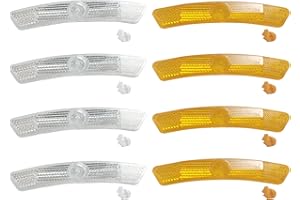 MUEEAD 8pcs Bicycle Reflectors, Spoke Reflectors, Cat Eye Reflectors,Suitable for bicycles with spoked wire wheels (Yellow, White)