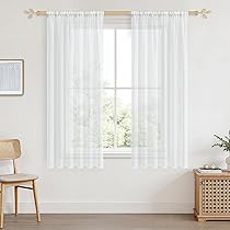 Cortina Transparente Con Ojales - 400x150 Cm - 100% Poliéster - Blanca