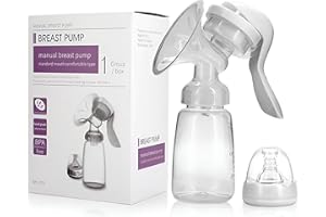 NEO10TEN Manual Breast Pump & Breastmilk Storage Bottle, Adjustable Suction Silicone Hand Pump Breastfeeding, Small Portable Manual Breast Milk Catcher Baby Feeding Pumps & Accessories