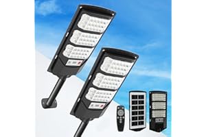 SENDALE Lampadaire Solaire Exterieur,500W Projecteur LED Solaire avec Détecteur de Mouvement,6500k Lumière Solaire Super Lumineux Spot LED Gardin Extérieur Garage Rue,2 Pièces