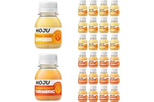 MOJU Ginger and Turmeric Health Shots (24x60ml) | Vitality Pack, 12x Ginger & 12x Turmeric Shots, Immune Support, Exercise Recovery, No Added Sugar or Sweeteners, Vegan
