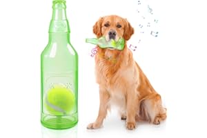 Shepinsky Squeaky Chew Dog Toys, Indestructible Dogs Toy with Tennis Ball, Durable Puppy Boredom Toys for Playtime &Training, for Energetic Small Medium Large Pups(Green, S)