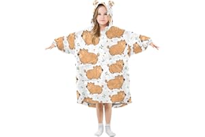 Mnsruu Girls Oversized Blanket Hoodie Baby Penguins Kids Wearable Blanket Fleece Hooded Sweatshirt