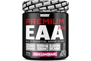 ‎WEIDER Weider Premium EAA Pulver - Essentielle Aminosäuren - BCAA 2:1:1 Verhältnis, vegan & zuckerfrei - 325g - Pink Lemonade