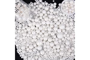 ZQSSMLIED 130g/ 4.6oz Perlé comestible saupoudrer mélange blanc perle sucre bonbon cuisson décorations de gâteau Toppers de Cupcake décoration de biscuits crème glacée célébrations Shaker pot mariage douche fêt