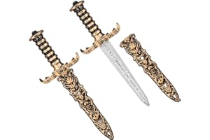 Harrycle 2 Piezas Espadas de Plástico para Halloween Espada Falsa Espada de Juguete Pirata Daga para Mujeres y Hombres Accesorios de Juguete para Halloween Fiestas de Disfraces de Piratas(Bronce)