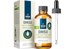 WOLDOHEALTH DMSO Qualità farmaceutica 99,9% Dimetilsolfossido - puro in bottiglia di vetro ambrato con pipetta e tappo contagocce - 100 ml