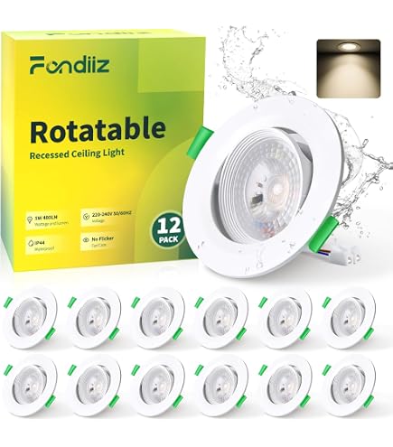 Paulmann 93870 Led Coin Faretto da Incasso Piatto, 3 x 6.8 W, a Intensità Variabile, Ip44 , In Alluminio, 6.8 W, Opaco