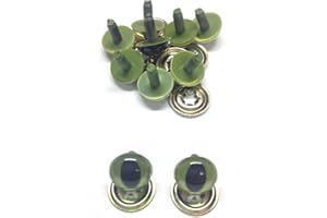 CELLOEXPRESS Pack of 5 Pairs - Green Cats Crystal Eyes with Metal Backs - 10.5mm - Safety Eyes for Soft Toys or Teddy Bears